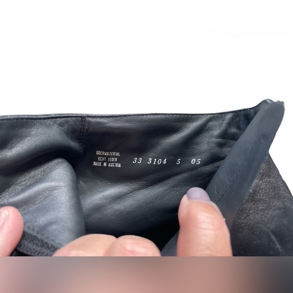 Paul Green Black Leather Zip Up Stacked Heel Ankle Boot, 7.5, Made in Austria - Picture 7 of 9